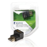 High Speed HDMI met Ethernet Adapter 90° Haaks HDMI-Connector - HDMI Female Antraciet