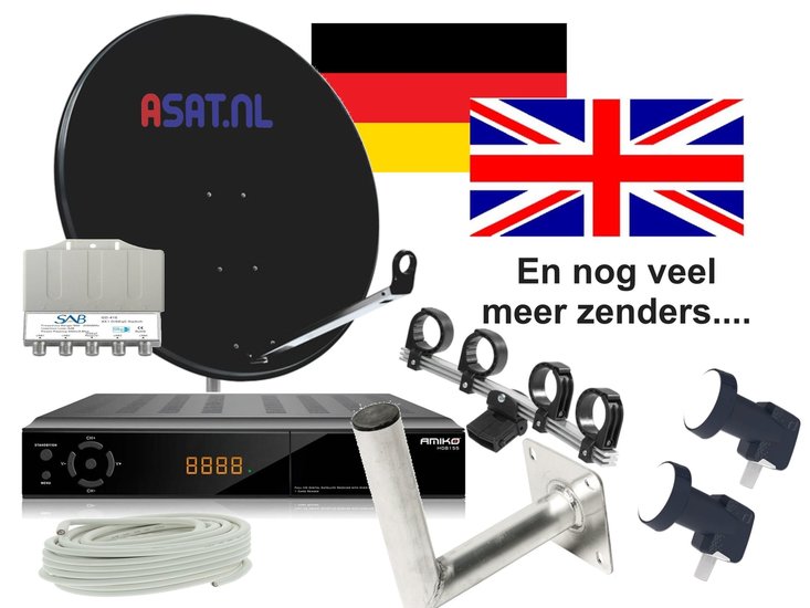 Compleet schotelset voor Duits en Engelse zenders