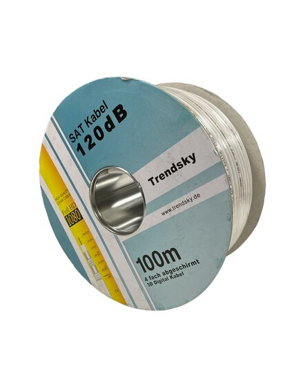 Trendsky 100 meter coax kabel 120DB 4 voudige afscherming