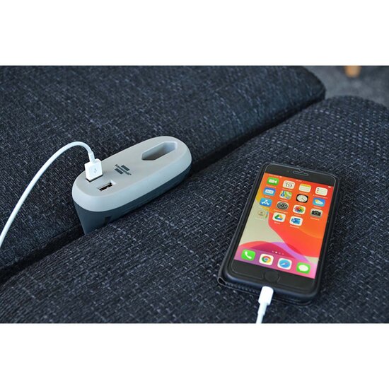 Estilo bankcontactdoos met USB-oplaadfunctie (bankcontactdoos met 1x Euro-contactdoos en 2x USB-lader, bedcontactdoos met montagerail)