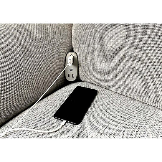 Estilo bankcontactdoos met USB-oplaadfunctie (bankcontactdoos met 1x Euro-contactdoos en 2x USB-lader, bedcontactdoos met montagerail)