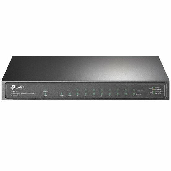TP-Link TL-SG1210P | Unmanaged Switch | 10 Poorten | Gigabit Ethernet (10/100/1000 Mbps) | PoE | Grijs