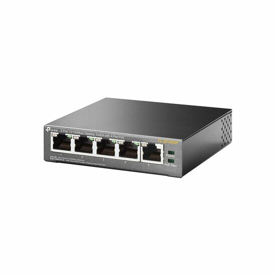 TP-Link TL-SF1005P | Unmanaged Switch | 5 Poorten | Fast Ethernet (10/100 Mbps) | PoE | Zwart