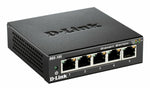 D-Link DGS-105 | Unmanaged Switch | 5 Poorten | Gigabit Ethernet (10/100/1000 Mbps) | Zwart