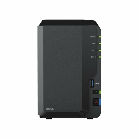 Synology DiskStation DS223 NAS | 2 Drive Bays | 1x Gigabit Ethernet | Zwart