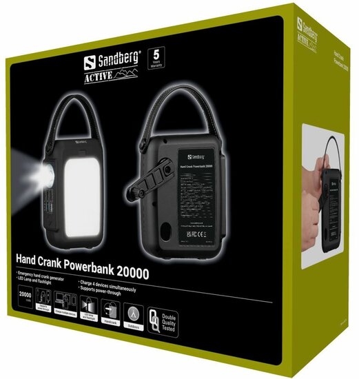 Sandberg Hand Crank Powerbank 20000