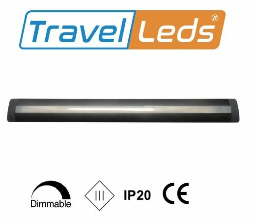 Travelleds Lineaire alu zw COB 3K 496 mm