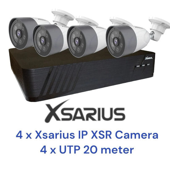 Xsarius XSR-4 Beveiligingscamera Set 4 POE Smart AI IP camera - 4MP Full HD 1080p