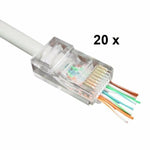 RJ45 connector Cat6 FTP Voor stugge en soepele kern, Doorsteekmontage 20 stuks