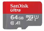 SanDisk Ultra | MicroSDXC | 64GB | Class 10 | UHS-I U1 | A1 | Tot 140MB/s | Inclusief SD-adapter