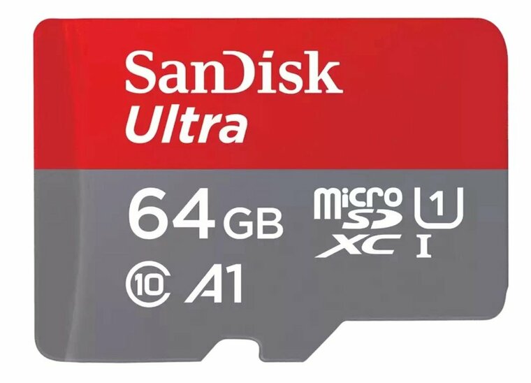 SanDisk Ultra | MicroSDXC | 64GB | Class 10 | UHS-I U1 | A1 | Tot 140MB/s | Inclusief SD-adapter