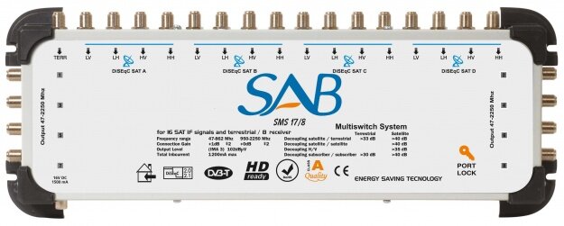 ASAT SMS 17/8 Multiswitch system voor 16 SAT en Terrestrial 8 outputs