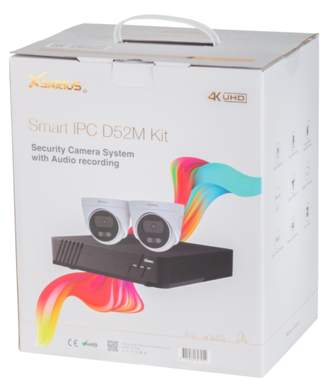 Xsarius Smart IPC D52M Kit – Geavanceerd Beveiligingscamera Systeem met Audio-opname