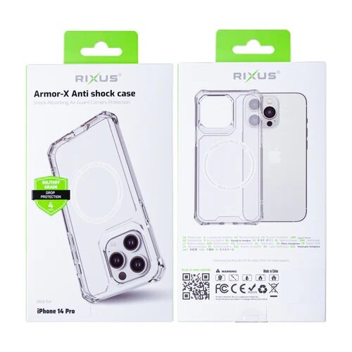 iPhone 14 Pro RixusArmor-X Anti Shock Case With MagSafe Transparent