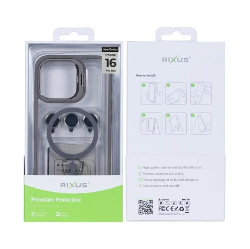 iPhone 16 Pro Max Rixus Classic 03 Case With MagSafe Titanium Grey