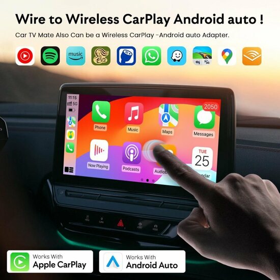 Mutant Provip Box – Draadloze CarPlay- en Android Auto-adapter met HDMI voor entertainment in de auto
