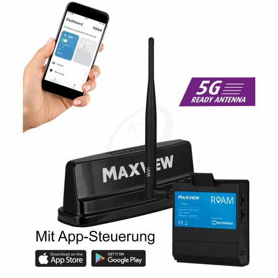 Maxview Roam Campervan WiFi System Zwart/Wit 5G Ready Antenne