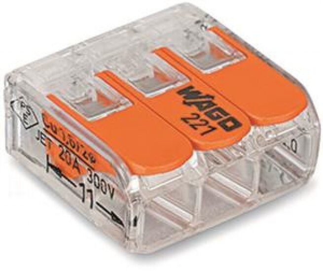 Wago compact 0,2-4,0mm2 3-weg lasdop 50st. doos