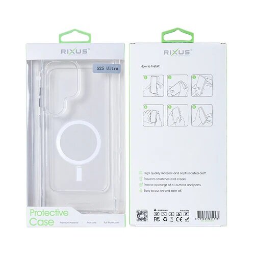 Samsung Galaxy S25 Ultra S938B Rixus Anti-Burst Case With MagSafe Transparent