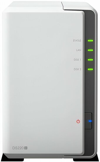 Synology DiskStation DS220J NAS 8TB | 2 Drive Bays | Inclusief 2 x 4TB HDD | 1x Gigabit Ethernet | Wit