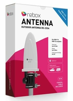 Rebox RE-23SA DVB-T2 buitenantenne 24dBi Sharkfin DVB-T2 buitenantenne