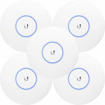 Ubiquiti UniFi UAP-AC-PRO (5-pack) | WiFi 5 Access Point (AC1750) | 1300 Mbit/s | PoE (met Adapter) | Inclusief Plafond- en Muurmontagebeugel
