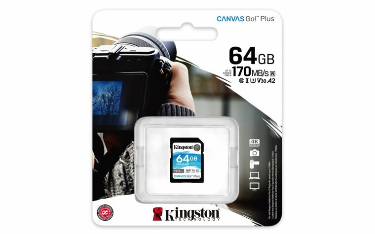 Kingston Canvas Go! Plus SD-kaart | 64GB | UHS-I Klasse 10