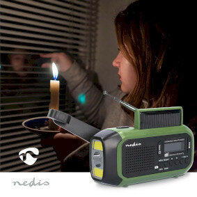 Noodradio  Draagbaar Model DAB+ / FM Batterij Gevoed Handslinger Solar Powered USB Gevoed  Wekker