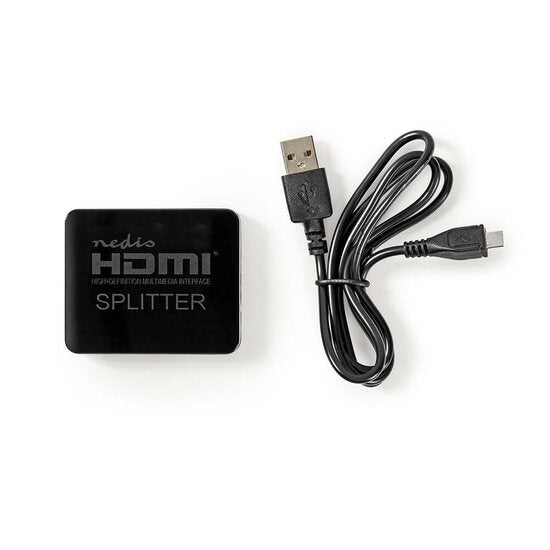 HDMI Splitter  2 poort(en) 2x HDMI Output  4K@30Hz 2.25 Gbps ABS PVC Zwart