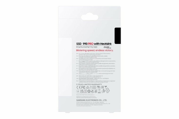 Samsung 990 PRO | 2TB NVMe SSD | M.2 Gen4 | 7.450 MB/s Lezen | 6.900 MB/s Schrijven | Heatsink