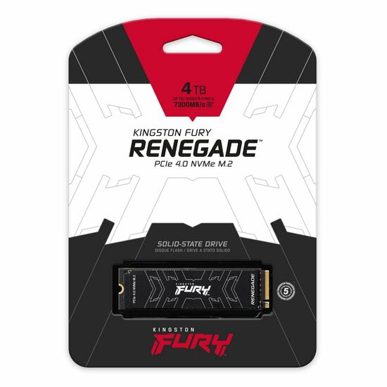 Kingston Fury Renegade | 4TB NVMe SSD | M.2 | Gen4 | 7.300MB/s Lezen | 7.000MB/s Schrijven