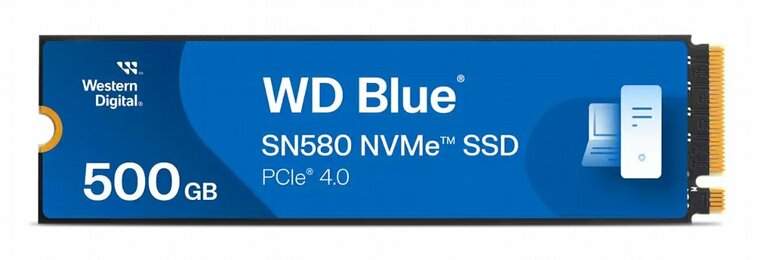 Western Digital Blue SN580 | 500GB NVMe SSD | M.2 Gen4 | 4.000MB/s Lezen | 3.600MB/s Schrijven