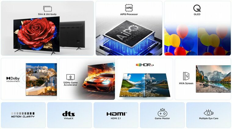 TCL 50P79K | 50" 4K Ultra HD QLED Smart TV | Google TV | Dolby Vision | 60Hz (2025)