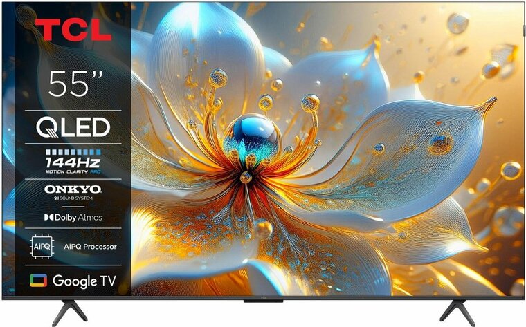 TCL 55T8C | 55" 4K Ultra HD QLED Smart TV | 120Hz | Google TV + Wifi | Dolby Vision & HDR10+ | HDMI 2.1 (2025)