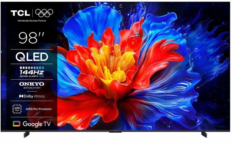 TCL P8K 98P8K | 98" 4K Ultra HD QLED | Google TV | ONKYO 2.1 Hi-Fi | Dolby Vision | 144Hz (2025)