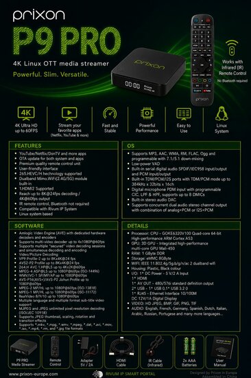 Prixon P9+ Linux IPTV Set Top Box