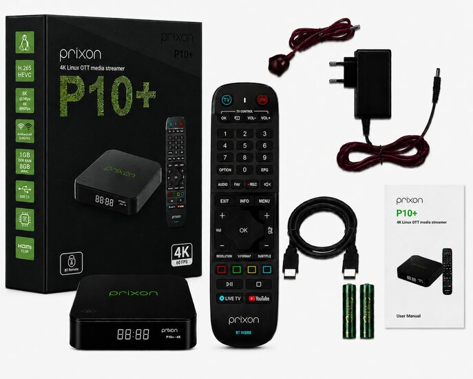 Prixon P10+ 4k OTT mediaspeler Linux