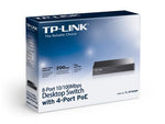 TP-Link TL-SF1008P | Unmanaged Switch | 8-poorts 10/100 Mbps | 4x PoE